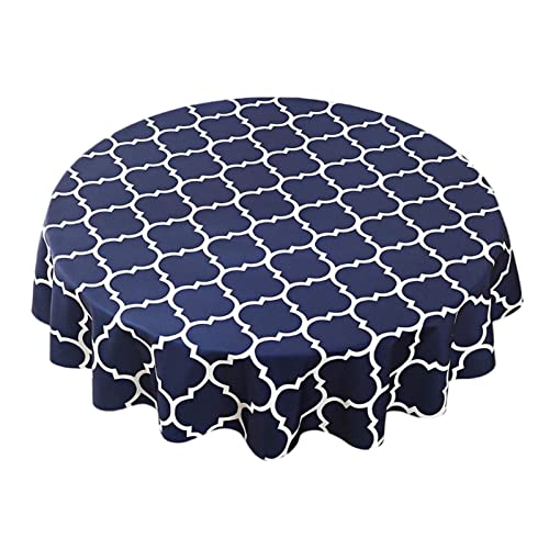 meimiao Wasserabweisende Tischdecke, bedruckte Tischdecke, karierte Tischdecke, Stofftischdecke, runde Tischdecke, ölbeständig für Haushalt, Picknick, Hochzeit, 100 cm von meimiao