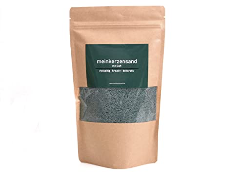 Kerzensand mit Duft 400g inkl. 2 Dochte Aromasand Duftgranulat aus Wachs (Snowy Spruce) von meindekoartikel