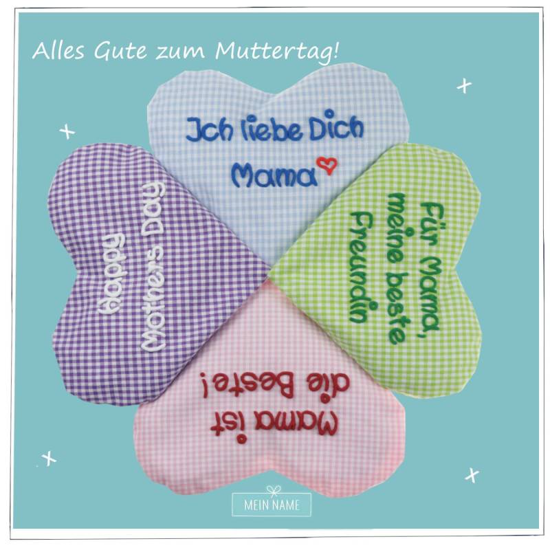 Personalisiertes Wärmekissen Körnerkissen Mit Spruch Muttertagsgeschenk Rapskissen Kariert Blau Rosa Grün Lila Herzkissen Kleines Geschenk von meinnameManufaktur