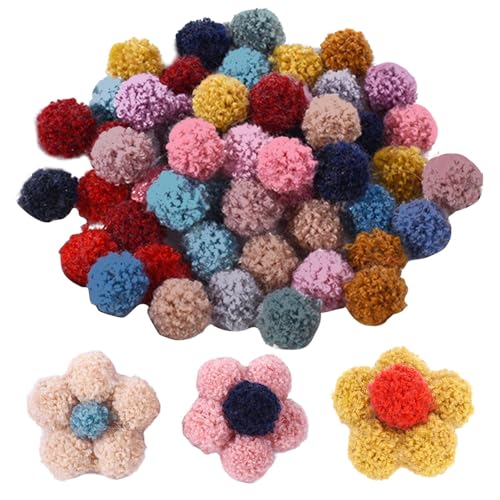 100 Stück Pompons zum Basteln, 15mm Bunte Mini Pom Poms, Filzkugeln Pompons, Bommeln Bälle für Handwerk Herstellung, Schmuck DIY Heimdekorationen, Kinder von melebellot