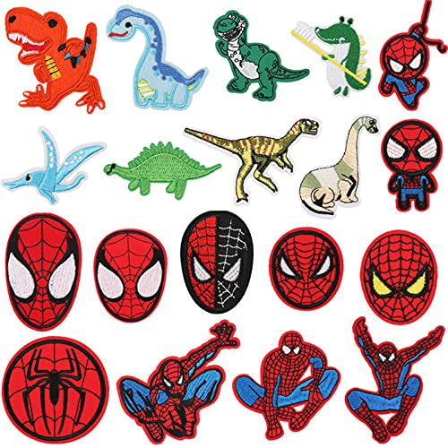 19pcs Patches zum Aufbügeln Kinder Bügelflicken Kinder Dinosaurier Bügelbild Flicken zum Aufbügeln Kinder Aufbügelflicken Sticker zum Aufnähen für Jacken T-Shirt Jeans Rucksäcken Kleidung Hüte von mellystore