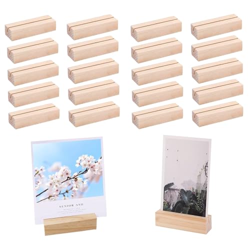 Postkartenständer Tisch Holz,Mengger 20 Stücke Tischkartenhalter Holz Baumstamm Hochzeit Postkartenständer Tisch Kartenhalter Menükartenhalter Hochzeit Fotohalter Aufsteller für Restaurants,Hochzeiten von mengger