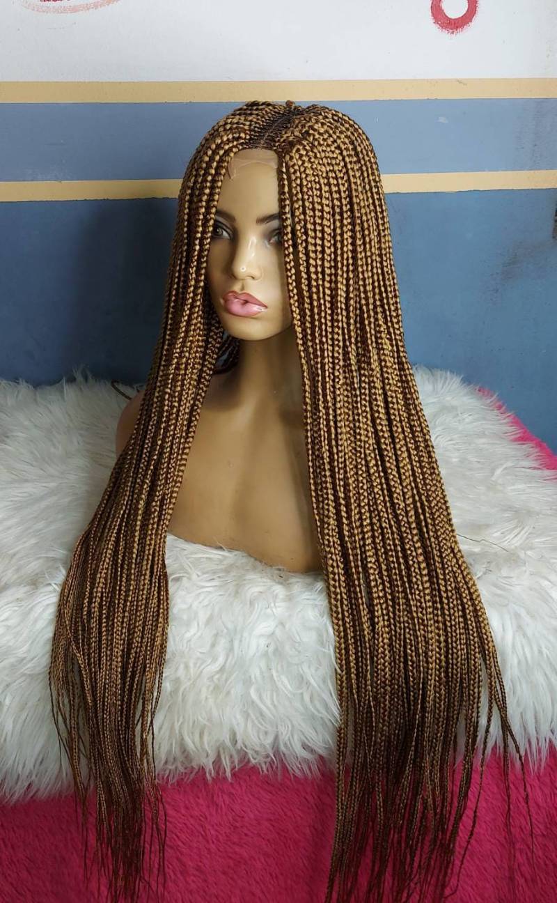 Geflochtene Perücke, Cornrow Perücke Box Geflochtene Ombre Perücken Leidenschaft Twists Faux Locs Goddess Senegalese Lace Front von merithairs