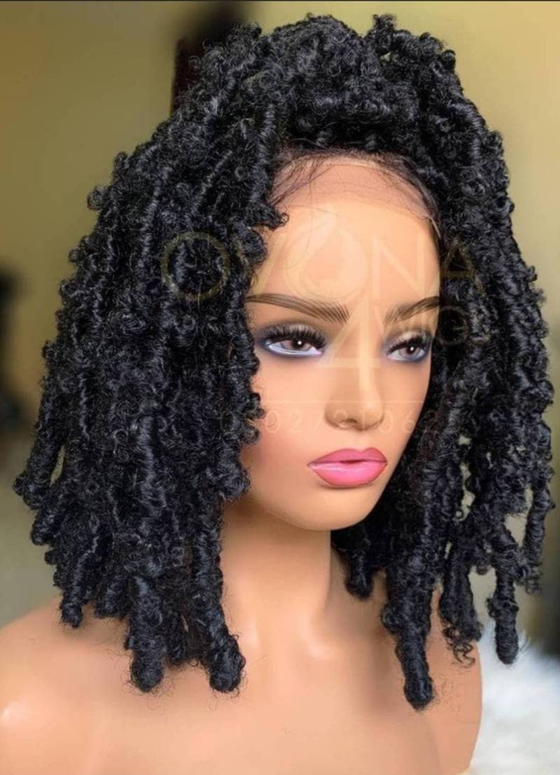 Schmetterling Lox Perücke, Dreadlocks Perücke Göttin Dreads Weiche Geflochtene Faux Locs Cornrow Leidenschaft Twists von merithairs