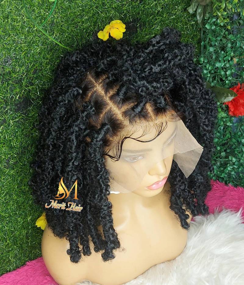 Schmetterling Lox Perücke, Dreadlocks Perücke Göttin Dreads Weiche Geflochtene Faux Locs Cornrow Leidenschaft Twists von merithairs