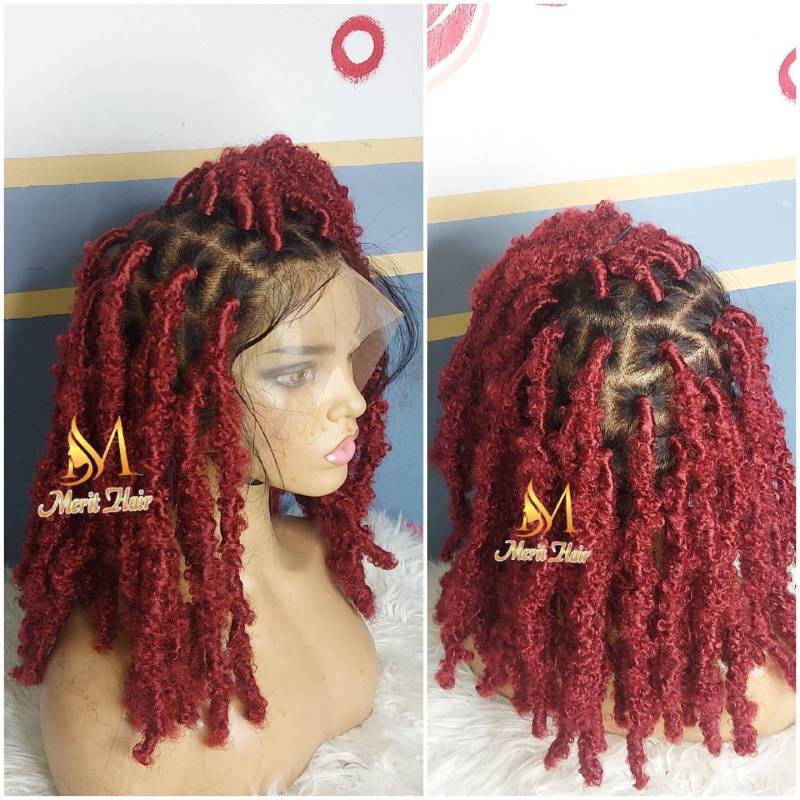 Volle Spitze Butterflylocs Perücke, Dreadlocks Perücke Göttin Dreads Weiche Geflochtene Leidenschaft Twists von merithairs