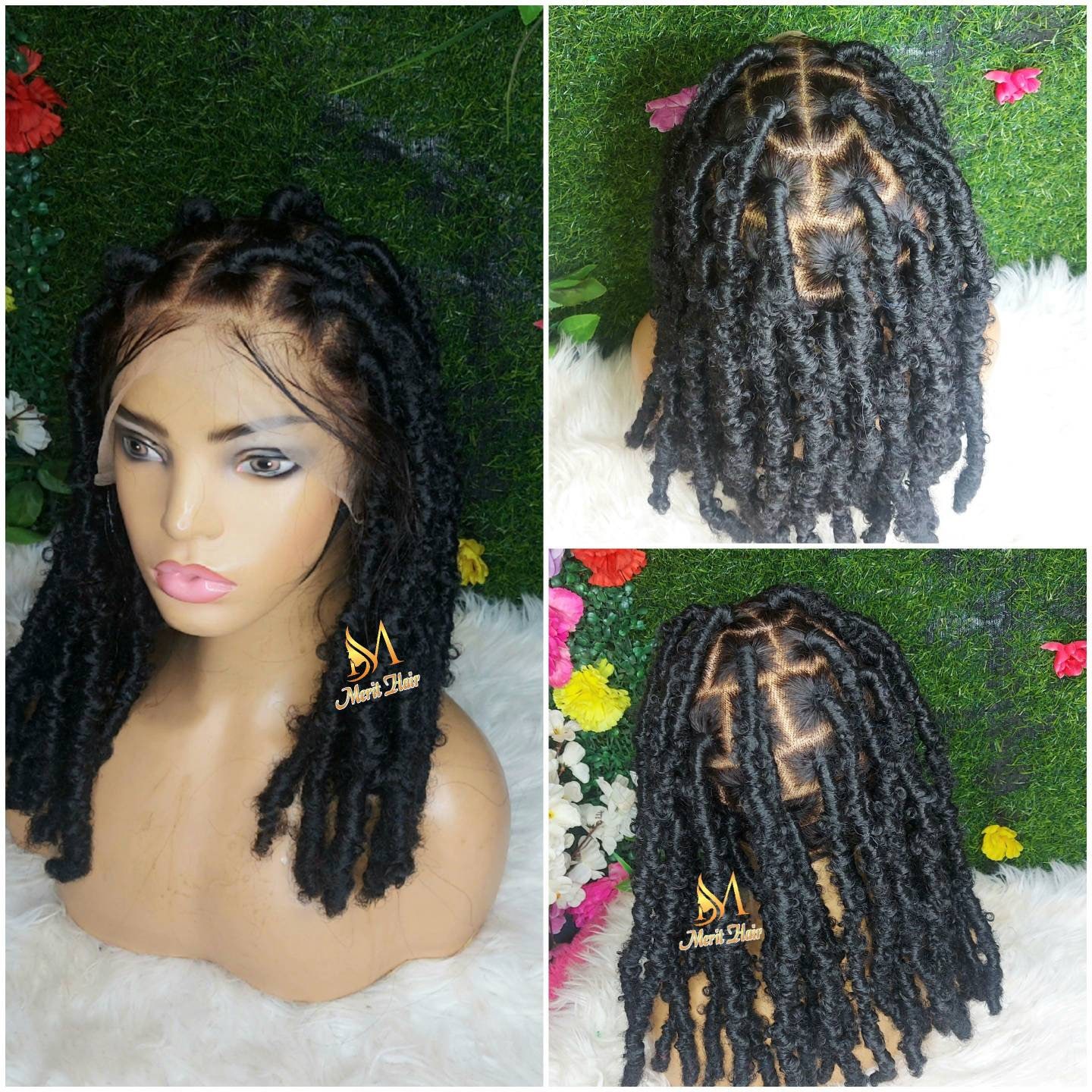 Volle Spitze Butterflylocs Perücke, Dreadlocks Perücke Göttin Dreads Weiche Geflochtene Leidenschaft Twists von merithairs