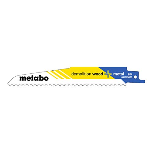 Metabo 5 Säbelsägeblätter "demolition wood + metal" 150 x 1,6 mm, BiM, 4,3 mm/ 6 TPI 5 Stk von metabo