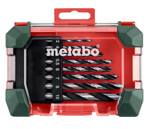 Metabo Holzbohrer-Kassette SP – 626705000 – Für präzise Bohrungen in Hart- und Weichholz, Sperrholz und Spanplatten – 8-teilig von metabo