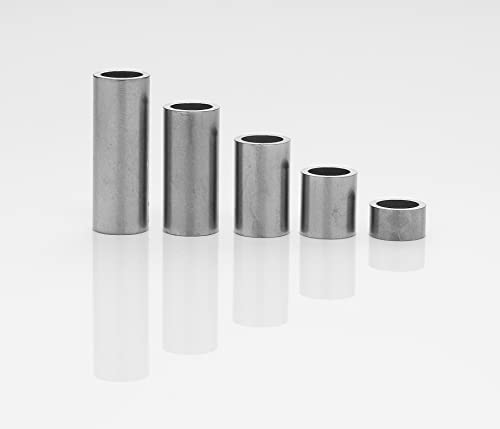 Edelstahl Distanzhülsen, Abstandshülsen | Set Sortiment M6 Edelstahl 9x6,6x1,2 - Inhalt: 5 Hülsen, je 1 Hülse der Länge 5, 10, 15, 20, 25 mm von metallgo