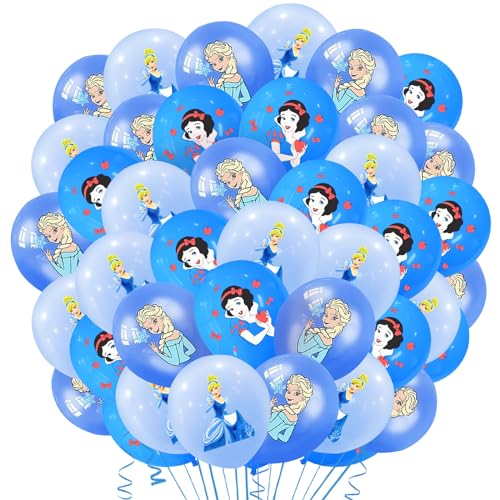 42 Pcs Blau Prinzessin Ballons, Prinzessin Ballon Set, Prinzessin Luftballons, Prinzessin Geburtstags Dekoration Ballons, Prinzessin Latex Ballon, Geeignet für Dekoration Kinder Partys von miakttc