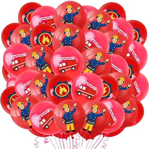 Feuerwehr Luftballons, 42 Pcs Feuerwehr Rot Luftballons Set, Feuerwehr Latex Ballon, Feuerwehr Geburtstags Ballons, Feuerwehr Party Geburtstag, Geeignet Kinderpartys, Themenpartys von miakttc