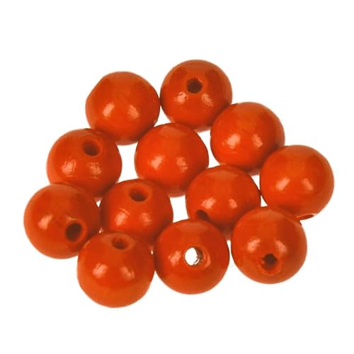 Holzperlen Ø 12 mm · 150 Stück · Bohrung 3,0 mm · orange von miamiXa