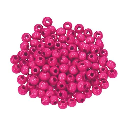 Holzperlen Ø 12 mm · 150 Stück · Bohrung 3,0 mm · pink von miamiXa