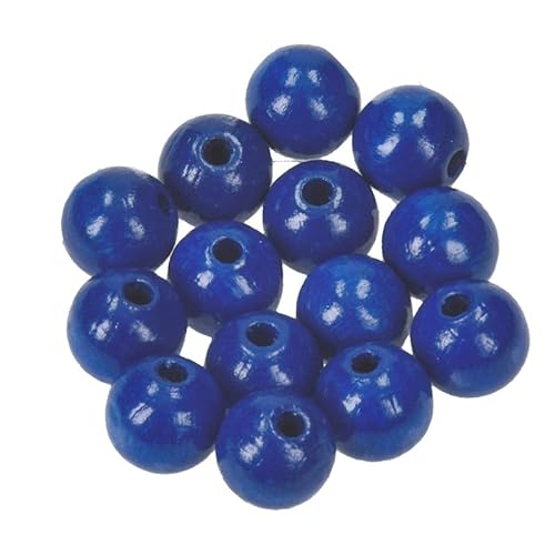 Holzperlen Ø 12 mm · 60 Stück · Bohrung 3,0 mm · blau von miamiXa