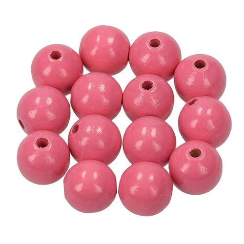 Holzperlen Ø 14 mm · 36 Stück · Bohrung 3,0 mm · rosa von miamiXa