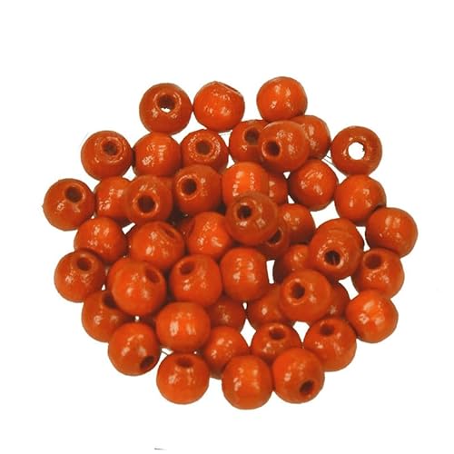 Holzperlen Ø 6 mm · 220 Stück · Bohrung 2,0 mm · orange von miamiXa