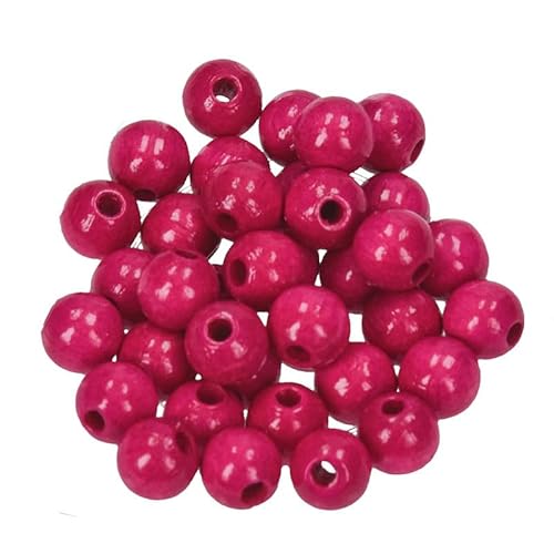 Holzperlen Ø 8 mm · 160 Stück · Bohrung 2,3 mm · pink von miamiXa