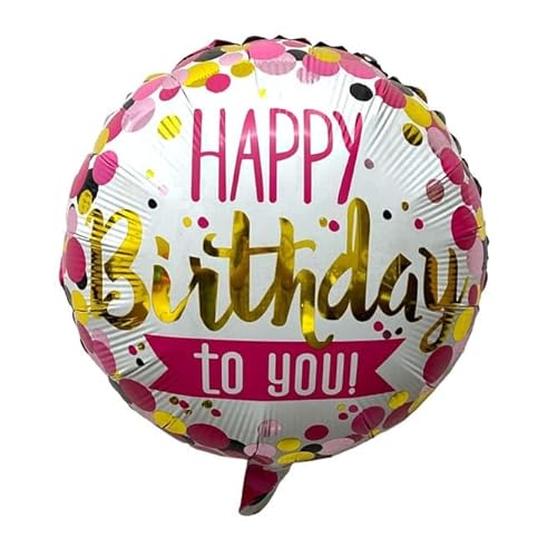 mica Festival Folienballon - Happy Birthday - rund - ca. 45 cm von mica Festival