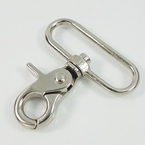 micoshop Karabinerhaken aus Metall, 50 mm, robust, TS05, Nickel, 10 Stück von micoshop