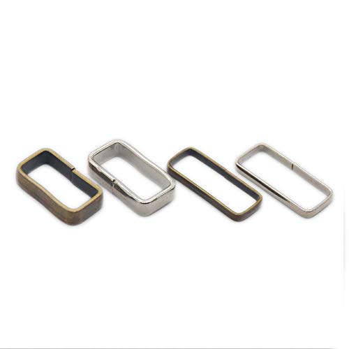 micoshop Gürtelschnalle für Gurtband, 20 mm / 25 mm, quadratisch, Metall, Nickel-Bronze, 25 Stück, Nickle, 20 mm von micoshop