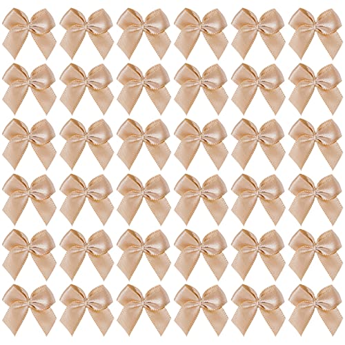 200 Stück MiniSatinbandschleifen Blumen Khaki Handwerk Satinband Schleifen 2,5 cm vorgebundene Satinschleifen kleine Weihnachten Satinband Schleifen für DIY Handwerk Geschenk Hochzeit Party Nähen von mifengda