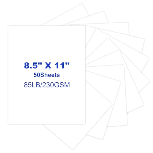 miikoul Kartonpapier, 21,6 x 27,9 cm, 230 g/m², schwerer Karton für Drucker, Handwerk, DIY-Karten (weiß, 21,6 x 27,9 cm, 50 Blatt) von miikoul