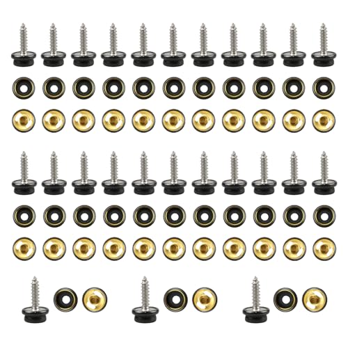 milaosk 25 Stück Druckknöpfe zum Schrauben Set Edelstahl Schrauben Druckknopf Canvas Screw Snaps Druckknöpfe Ohne Nähen 15mm Schwarz für Persenning Knöpfe, Leder Reparatur von milaosk