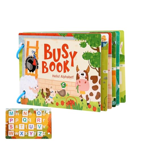 Beschäftigtes Buch, Vorschulbeschäftigtes Buch,Reisespielzeug-Lernaktivitäten-Stickerbuch für Vorschulkinder - Wiederverwendbares sensorisches 3D-Sticker-Aktivitätsbuch, zum Geburtstag, feiert den Kin von mimika