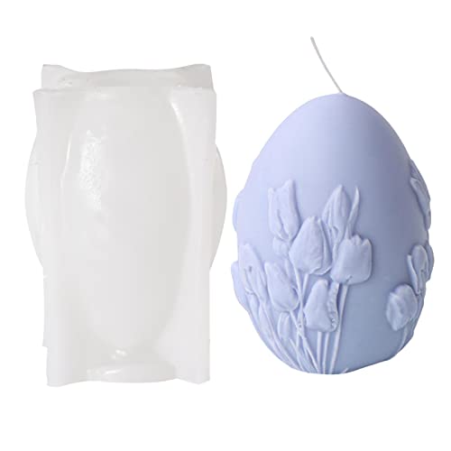 mingchengheng Ostern Silikonform Kerzenform 3D Kerzen Gießform Ostern Ei Kerzenform Mit 3D Florale Figuren Silikonform Ostern, Weihnachten Silikonform Für Seife, Keks, Schokoladenkuchen von mingchengheng