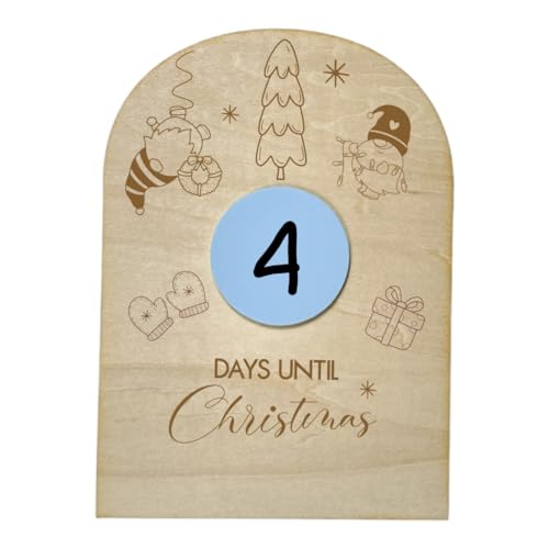 minimutz Weihnachtscountdown Holz - Adventskalender Kinder - Countdown Tageszähler Christmas- zum selbst Beschriften von minimutz