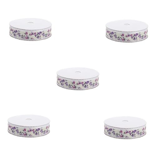 5 Rollen Spitzen Band Blumenbänder Spitzen-diy-nähzubehör Spitzenkuchen-verpackungsband Bauernband Band Zum Nähen Spitzenbandbesatz Im Vintage-stil Kuchenband Polyester Violett minkissy von minkissy