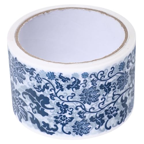 minkissy 1 Rolle Blau-weißes Klebeband Geschenkverpackungsband Umschlag Washi Tape Dekorative Geschenkverpackung Überraschendes selbstklebende Bänder Geschenkbanddekor matte Folie von minkissy