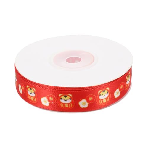 minkissy 1 Rolle Jahr des Tiger-Geschenkbandes Band für Blumenstrauß Tischläufer Dekorationen Girlande Papier seidenband ribbon geschenkpakete Geschenkverpackung Wickelband Polyester rot von minkissy