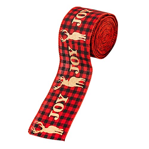 minkissy 1 Rolle Weihnachtsband sackleinen neujahrsbänder Retro- Vintage- natürliches Webband Partybänder weihnachtsdeko ribbon DIY Bastelband Bänder zum Basteln Stoff rot von minkissy