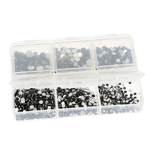 minkissy 1 Satz Flache Strass-Accessoires false nails fake nails Karten Dekoration bastelzeug Nagelklebeaufkleber 3D-Nailart-Aufkleber Nagel Charms Nagelanhänger selber machen Glas Black von minkissy