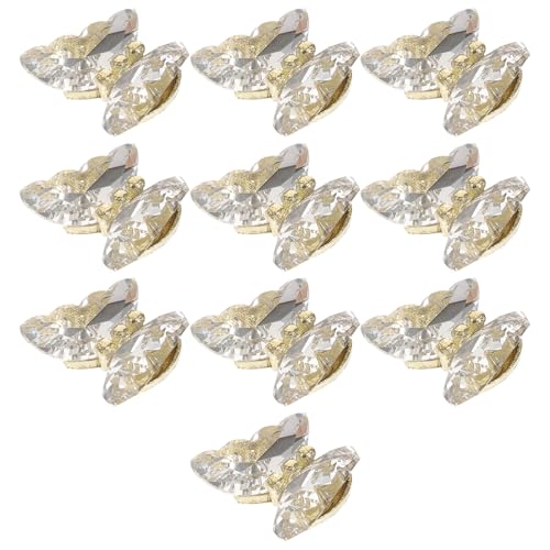 minkissy 1 Satz Schmetterling Nageldekoration Schmetterling Nagelaufkleber Glitzer Charm Kuss Künstliche Nägel Schmuck Für Nägel Schmetterlings Nagel Edelsteine Gold 10 Stück von minkissy