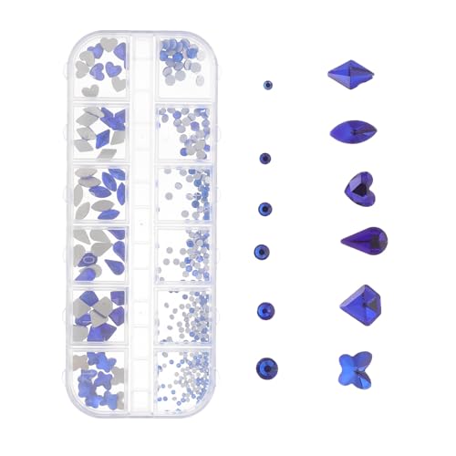 minkissy 1 Schachtel Nail-art-zubehör Nägel Edelsteine ​​für Rote Gesichter Reize Nailart-strasssteine Maniküre-charme Nagel Diamanten 3d-nailart-schmuck Schwarze Strasssteine Harz Blue von minkissy