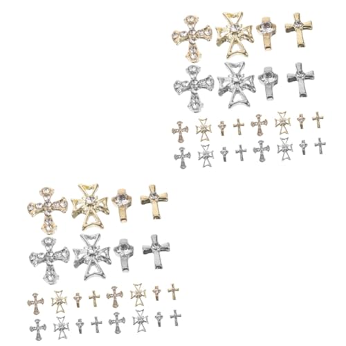 minkissy 160 Stk Maniküre Dekoration Schmuck Kreuz Lieferungen Charms Perlen strasssteine für nägel nail decoration nägel zubehör eine Armatur Charme Gothic-Nagelanhänger von minkissy