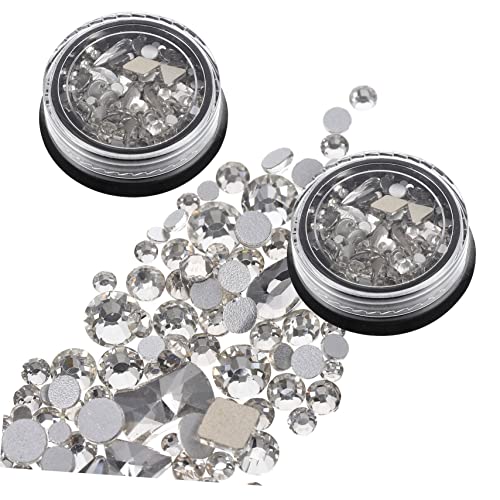 minkissy 2 Kisten Schmuck mit Nageldiamanten Edelsteine Modisch Charme Zubehör Aufkleber nagel metall Nagelkunst-Anhänger Nageldekorationssets Nagel Charms Nageldekore Strasssteine von minkissy