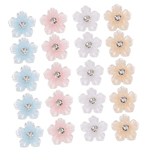 minkissy 2 Packungen Blumen Nagel Charms 3D Nagel Schmuck Strasssteine Für Nägel Nail Art Zubehör Für Frauen Und ädchen Bunte Klare Und Kreative Designs von minkissy