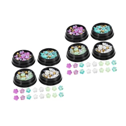 minkissy 2 Sätze 2Sets Nailart Accessoires Nageldekor DIY Nagel Charms Nagel Charms Blumen Nagelstecker Nailart Dekoration Nagelstecker Charms Nailart Zubehör 4 Boxen * 2 von minkissy