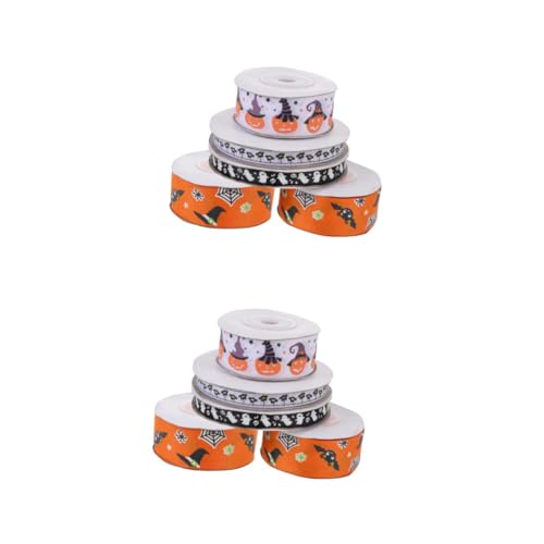 minkissy 2 Sätze Halloween-gurtband Halloween Halloween Assecoires Verdrahtetes Band Dekoration Geschenkband Verpackungsband Diy-band Für Halloween Polyester 5 Stück * 2 von minkissy