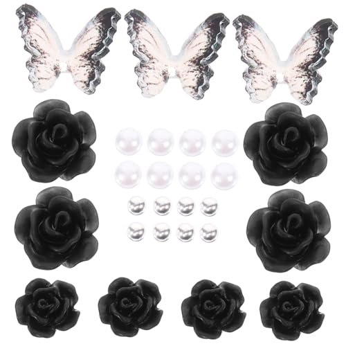 minkissy 2 Sets Nagelkunst Dekoration Mit Schleife Rose Gemischt Flache Unterseite Nagelkunst Diamanten Vorversiegelte Nageljuwelen Sternanhänger Für Nägel Bleistiftanhänger von minkissy