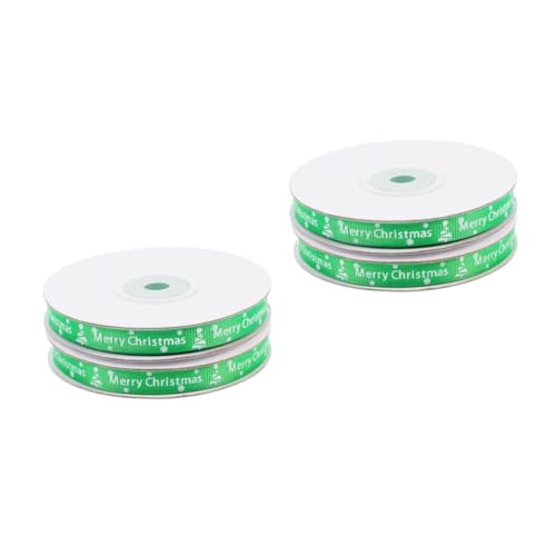 minkissy 2sets Verpackungs Band Ribbon Weihnachtsband Wihnachtsdeko Einpacken Zubehör Dekobänder Girlande Schleife Geschenkverpackungsband Geschenkband Polyester Green 2rolls*2 von minkissy