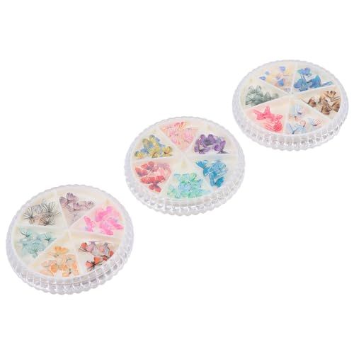 minkissy 3 Kisten Schmetterling Nagel Dekoration Nagel Strass Nagel Dekorativer Patch Schmetterlinge Nagelstecker 3d-schmetterlings-nageldekorationen Nagelabziehbilder Strasssteine Plastik von minkissy