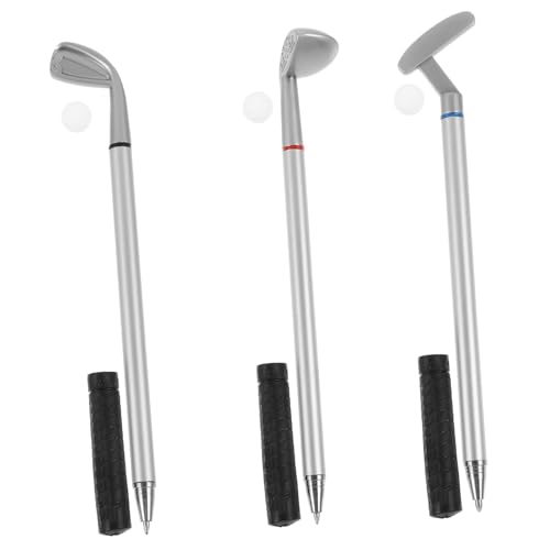 minkissy 3 Sätze Golfstift golf golfgeschenke Golf Schreibinstrument Simulation Club Stift lustiger Unterschriftenstift für Kollegen Kugelschreiber-Stütze Zinklegierung von minkissy