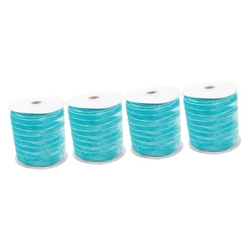 minkissy 4 Rollen Schleife Blumenbankettband Rot Sackleinen verdrahtetes Band seidenband ribbon geschenkschachtel geschenkkiste ehering exquisites Geschenkband Banddekor Nylon Sky-blue von minkissy