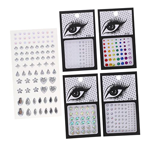 minkissy 5 Blätter Strass-Aufkleber für das Gesicht Körperschmuck Augensteine ​​für Make-up Edelsteine ​​für rote Gesichter gems rhinestones Augen Aufkleber Edelsteine ​​für Make-up Acryl von minkissy