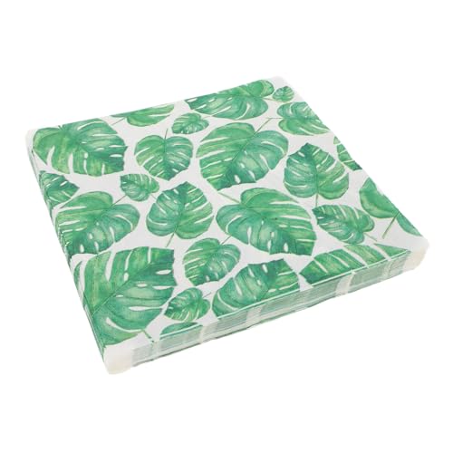 minkissy 5 grünes Gewebe tropische Servietten Cocktailservietten Grad Serviette Grüne Bananenblatt Servietten Tragbare Papiertaschentücher Hotel-Desktop-Servietten Partei Seidenpapier Green von minkissy